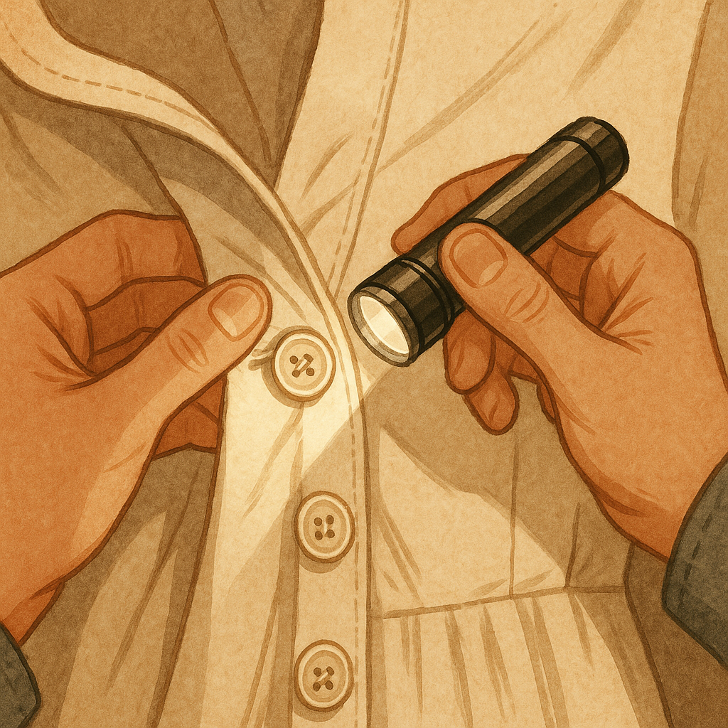 Button backs, zipper stamps, and why I keep a flashlight