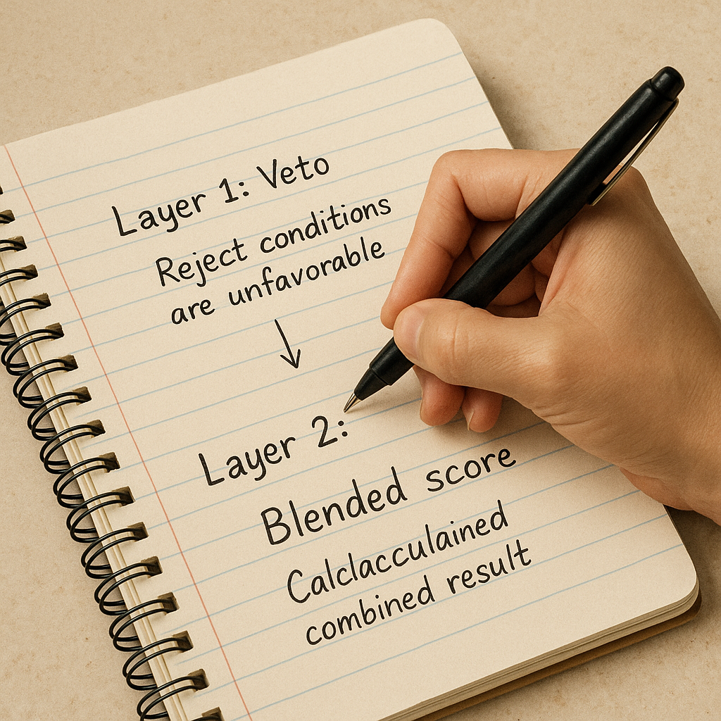 Weights that behave: start with a veto, not a blend