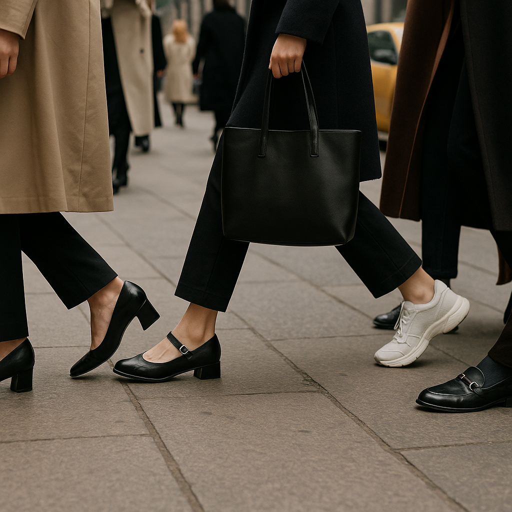 The exit line is a footwear survey you can hear
