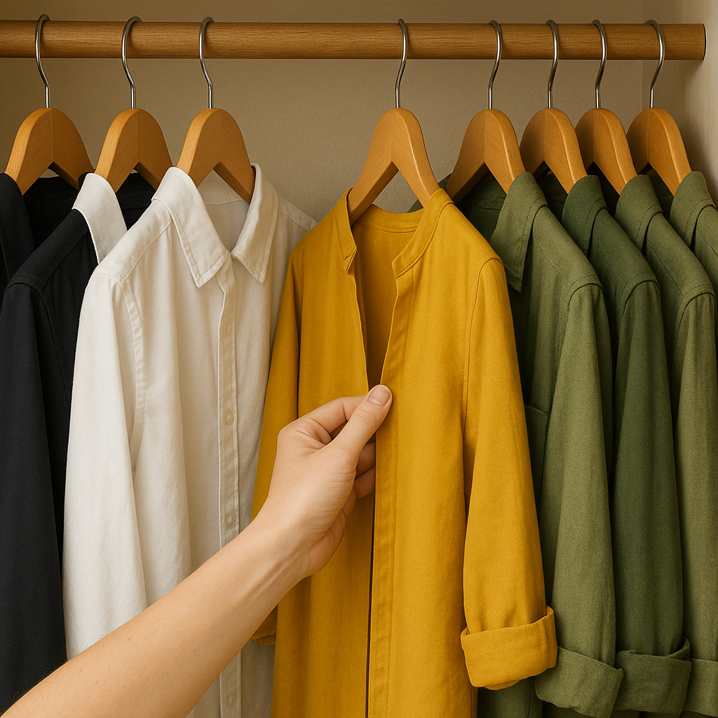 The hanger-gap test for color, not clutter