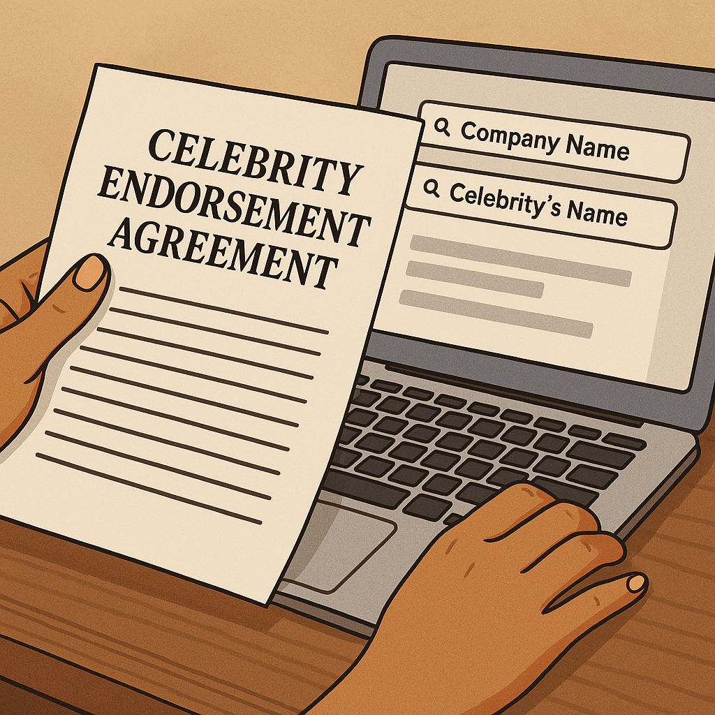 The ad isn't the endorsement, the contract is