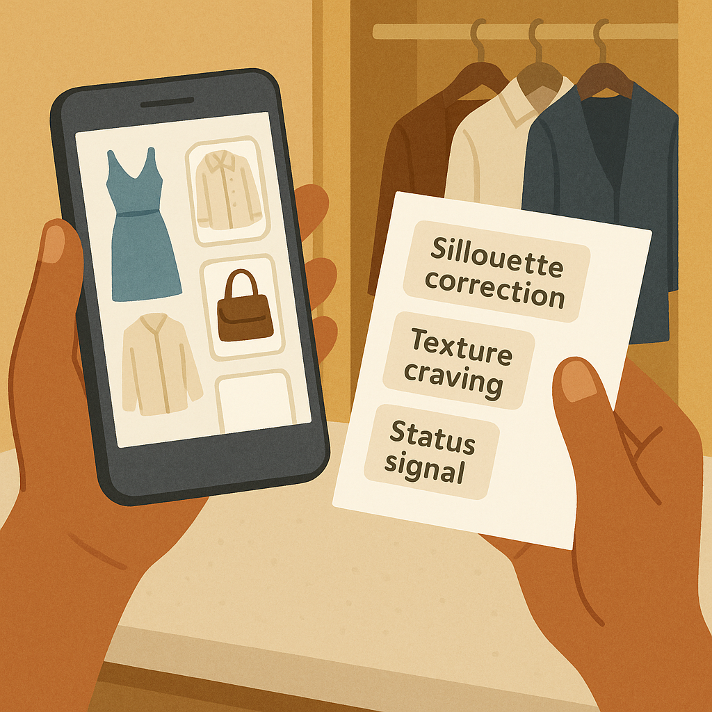 Track the cycle in what you almost buy, not what you wear