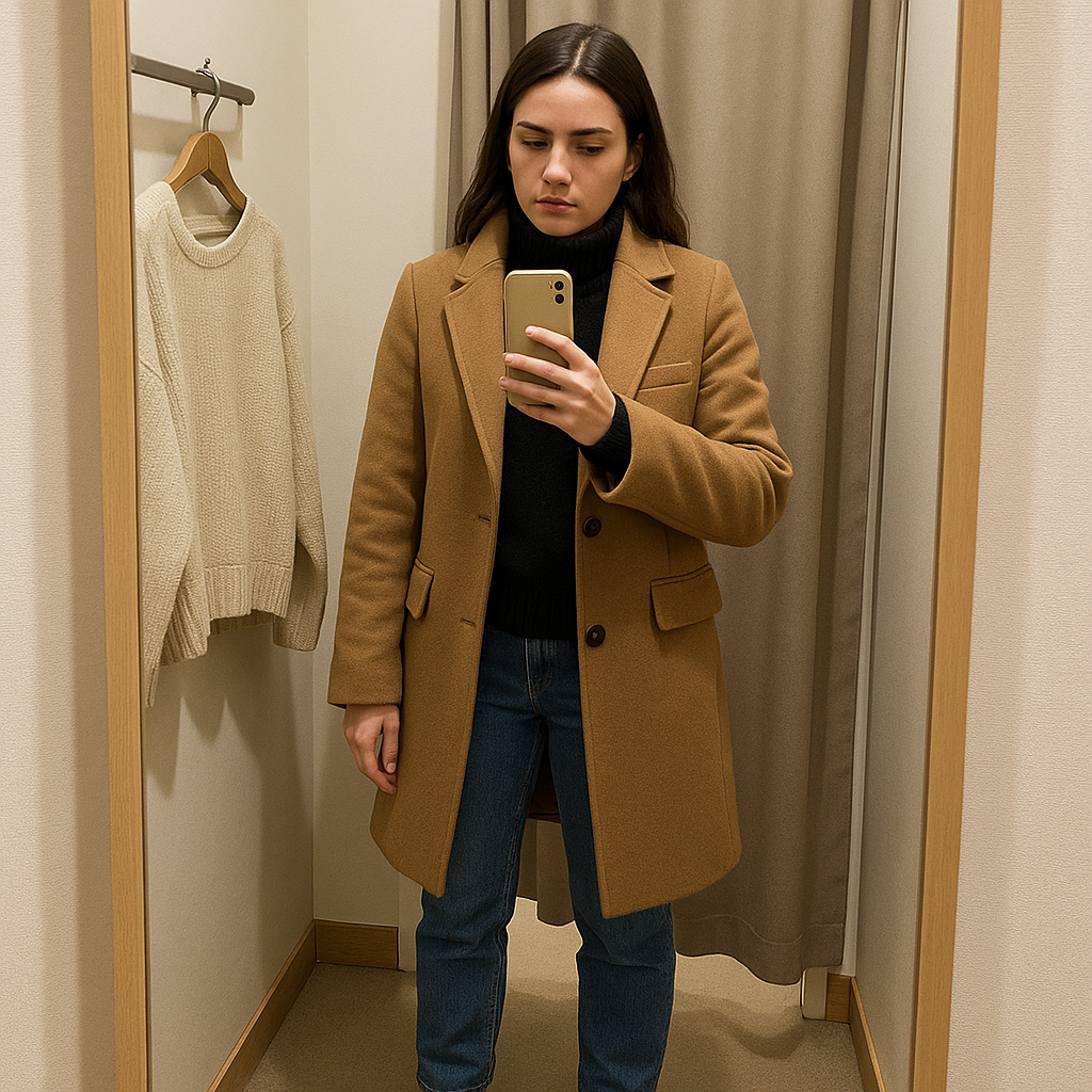 The October-to-March outfit test I do in a fitting room